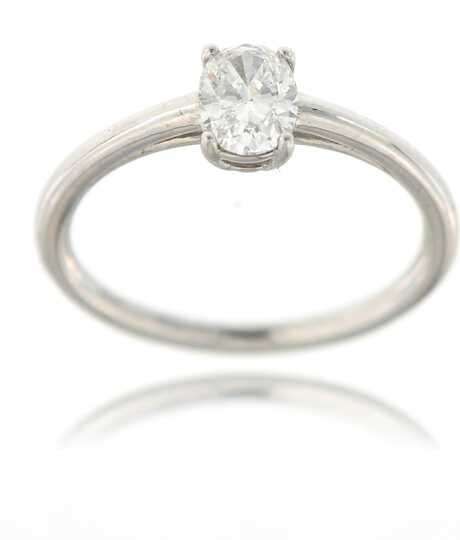 White gold ring with oval solitaire