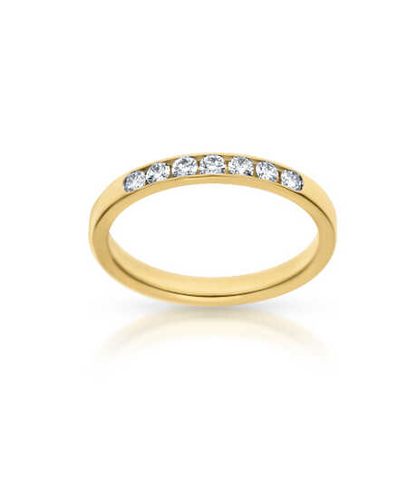 Yellow gold ring 18 ct with 7 brilliants