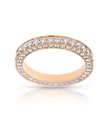 Wedding ring pink gold 18 ct with 108 brilliants