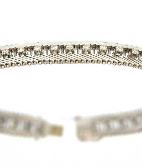 Bracelet riviere white gold with 38 diamonds 8/8 cut