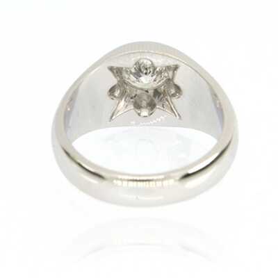 Witgouden zegelring met briljant 0.81 ct