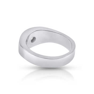 Herenring in platina met solitaire van 5.2 mm