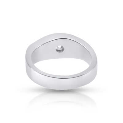 Herenring in platina met solitaire van 5.2 mm