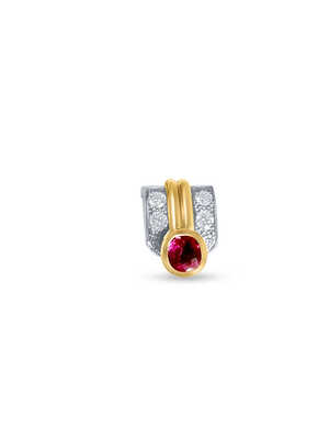 Bicolor pendant with a pink sapphire and a river set with diamonds