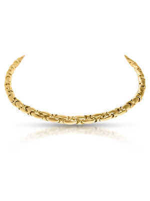 Yellow gold necklace with cobra links