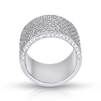 Ring in white gold set with 11 rows of diamonds