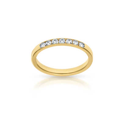 Yellow gold ring 18 ct with 7 brilliants