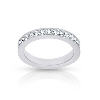 Wedding ring lady in white gold 18 kt with 30 brilliants