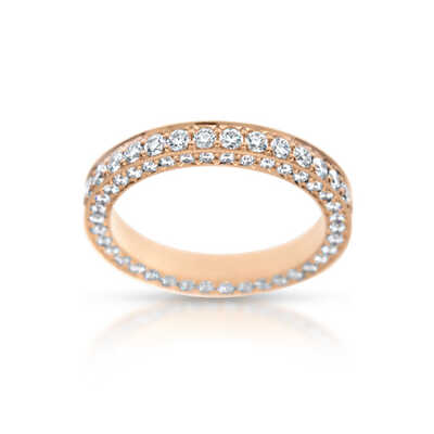 Wedding ring pink gold 18 ct with 108 brilliants