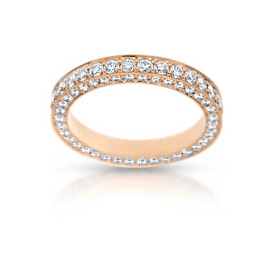 Wedding ring pink gold 18 ct with 108 brilliants