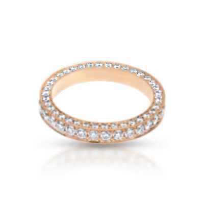 Wedding ring pink gold 18 ct with 108 brilliants