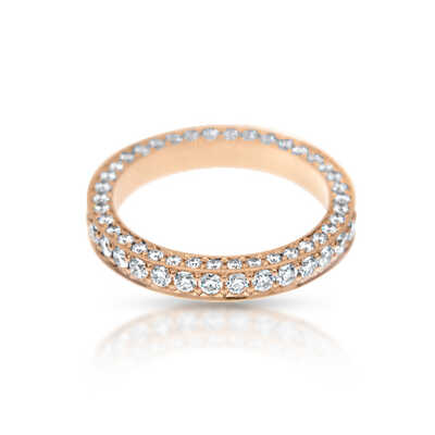 Wedding ring pink gold 18 ct with 108 brilliants