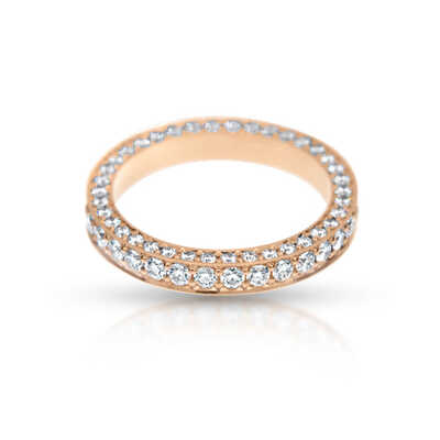 Wedding ring pink gold 18 ct with 108 brilliants