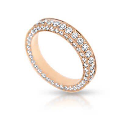 Wedding ring pink gold 18 ct with 108 brilliants