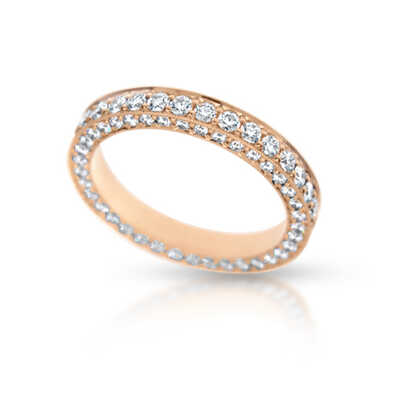 Wedding ring pink gold 18 ct with 108 brilliants