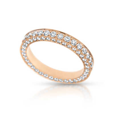 Wedding ring pink gold 18 ct with 108 brilliants