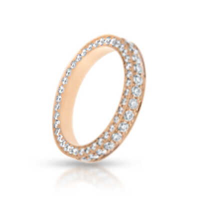 Wedding ring pink gold 18 ct with 108 brilliants