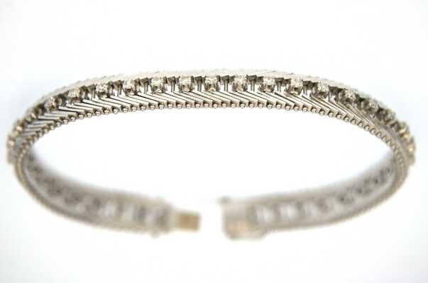 Bracelet riviere white gold with 38 diamonds 8/8 cut