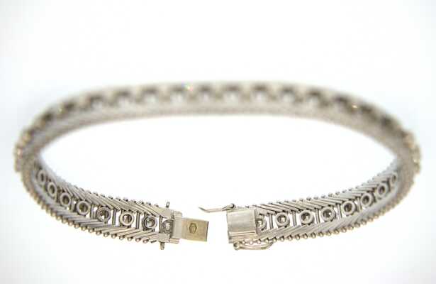 Bracelet riviere white gold with 38 diamonds 8/8 cut