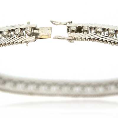 Bracelet riviere white gold with 38 diamonds 8/8 cut