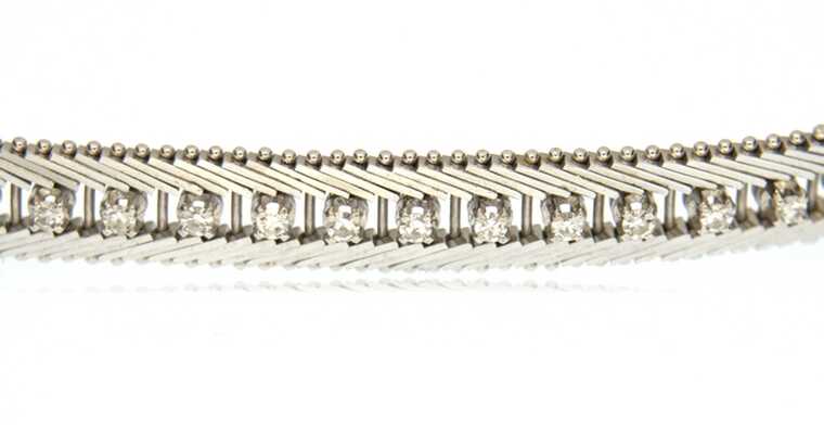 Bracelet riviere white gold with 38 diamonds 8/8 cut