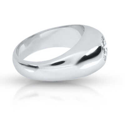 Chevalière en or blanc avec brillant 0,81 ct