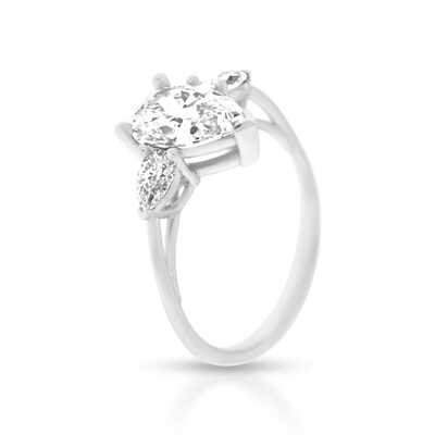 Bague taille poire 1.73 ct G / Si1 Hrd